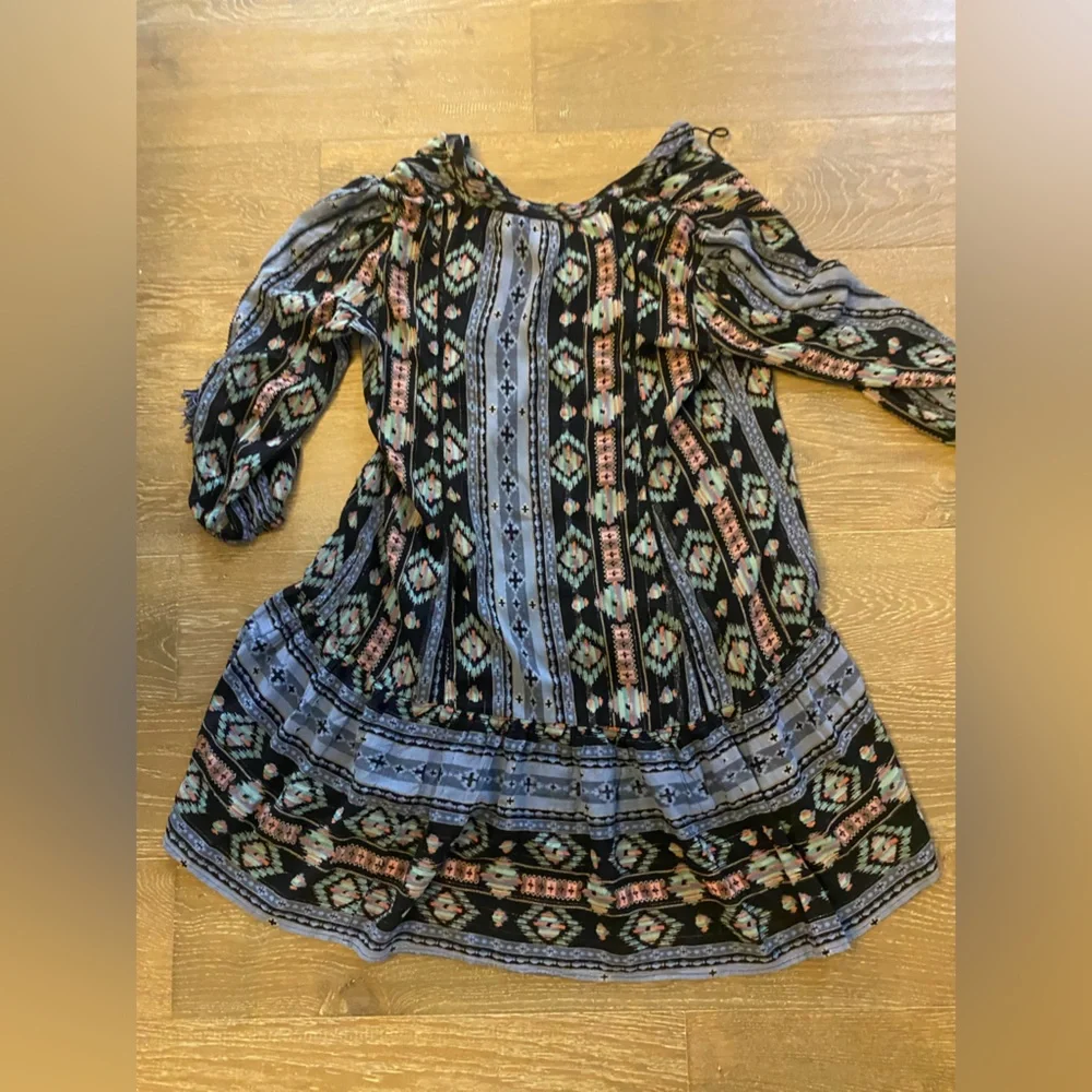 NWOT Anthropologie Holding Horses Winter Moon Boho Western Tunic Tiered Dress M - Picture 9 of 10